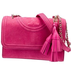 Tory Burch Small Fleming Embossed Leather Shoulder Bag